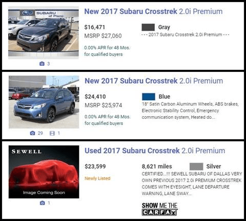 car price comparison
